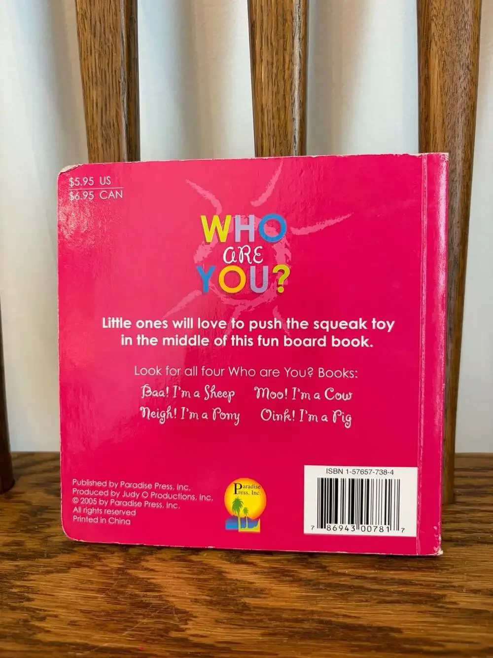 Who Are You? Baa! I'm a Sheep Board Book with Squeak Toy